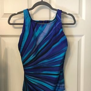 Longitude one piece Swimsuit, blues, size 12